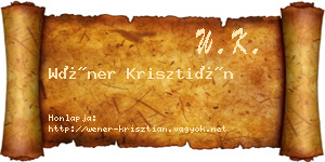 Wéner Krisztián névjegykártya